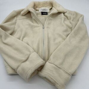 Frankly My Dear Cropped Fleece Jacket Off White SZ M Polartec